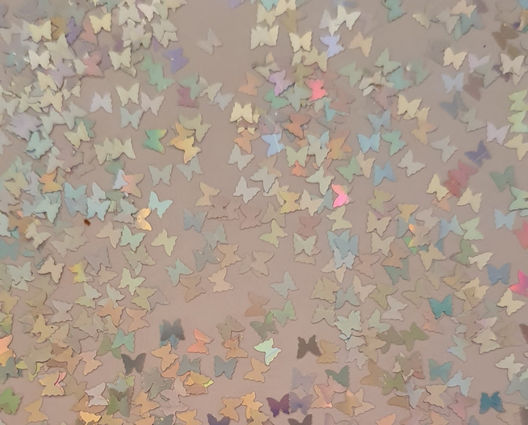 Silver Butterflies Glitter 10g