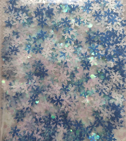 Blue & White Snowflakes Glitter 10g