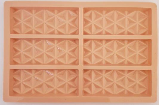 Silicone 6 Cell Diamond Snap Bar Mold