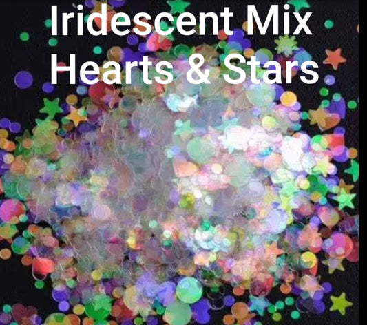 Iridescent Hearts & Stars Glitter 10g