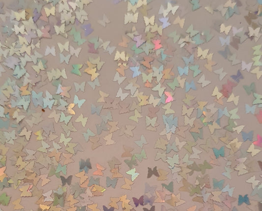 Silver Butterflies Glitter 10g