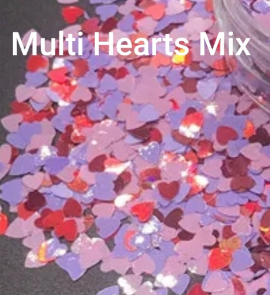 Multi Heart Mix Glitter 10g