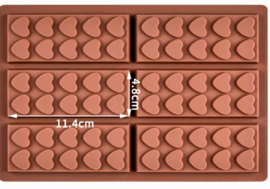 Silicone 6 Cell Heart Snap Bar Mold