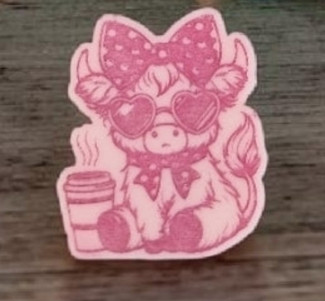 Cute Bow Highland Cow Mold