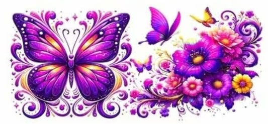 Floral Butterflies 16oz UV DTF Wrap