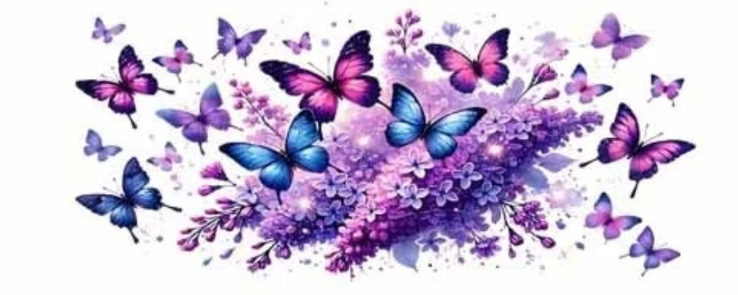 Floral Butterflies 16oz UV DTF Wrap